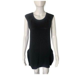 Athleta Sleeveless Crochet Black Mini Tunic Dress Women's Size Large